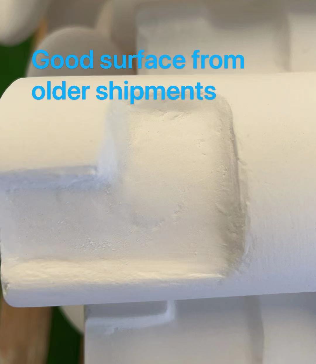 Reference finished product from earlier fused silica shipments, showing a clean and uniform surface.